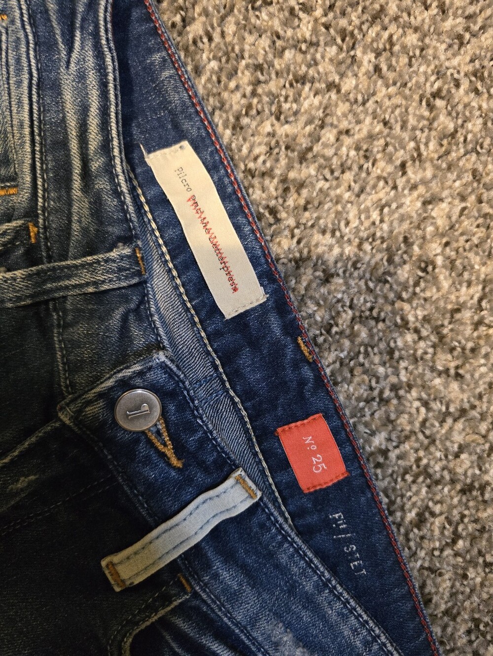 Anthropologie Pilcro Dark Blue Skinny Jeans with Subtle Distressing - Picture 4 of 4